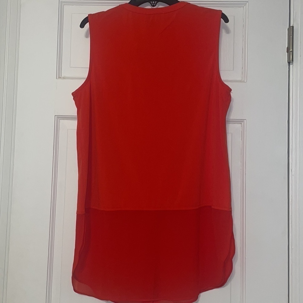 Carmen Marc Valvo Blood Orange Tank Top Blouse Small - Picture 4 of 5